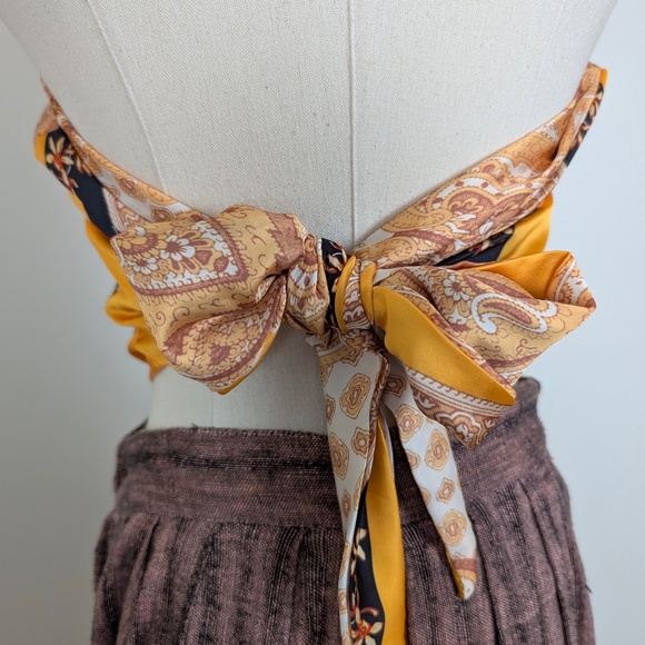 *Free with Purchase* Bandana Print Scarf Top Tube Sleeveless Strapless Paisley - Picture 5 of 6